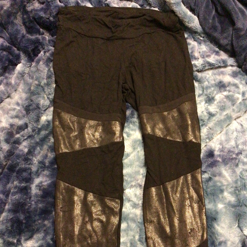 Vocal faux leather leggings size S